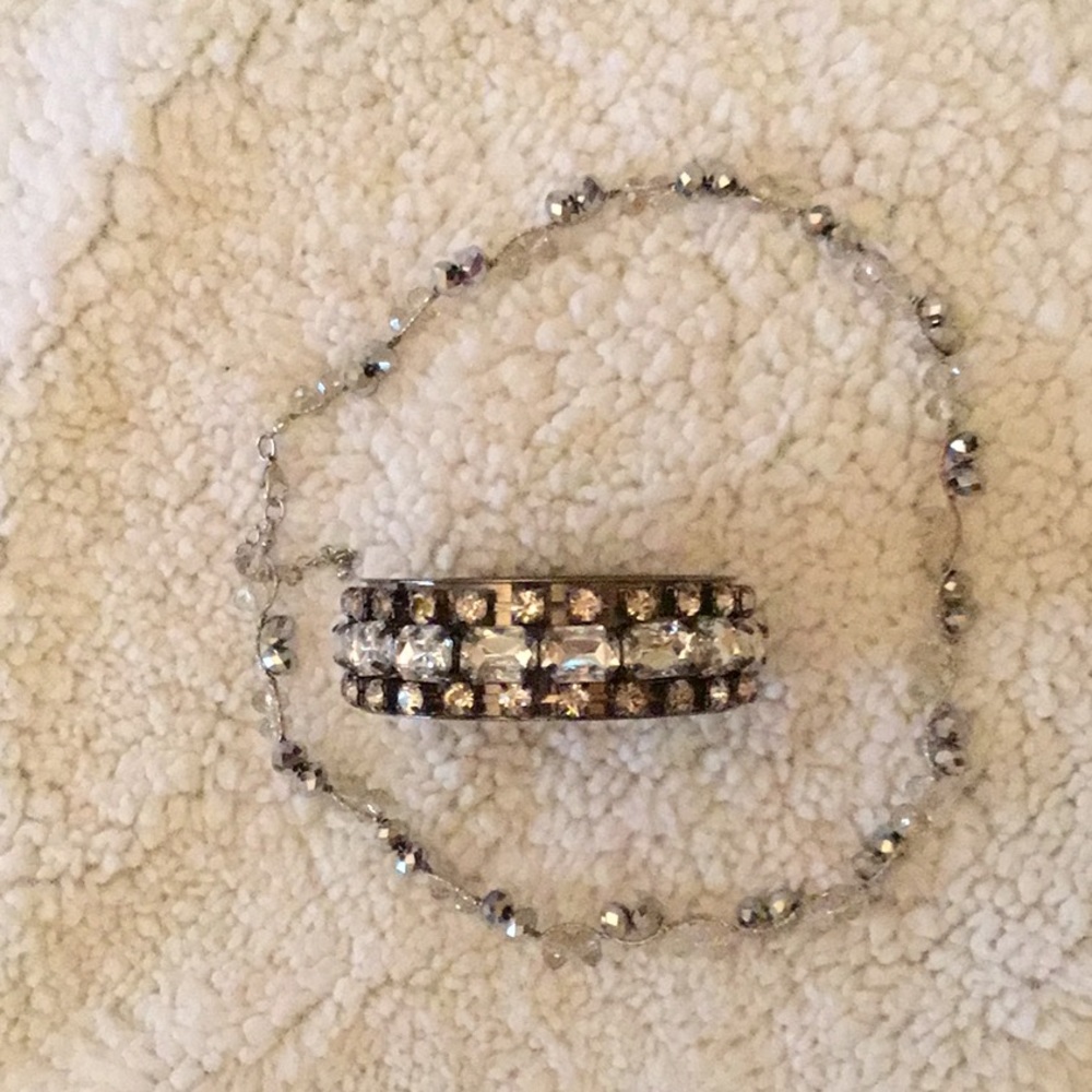 Necklace and bracelet set rhinestone